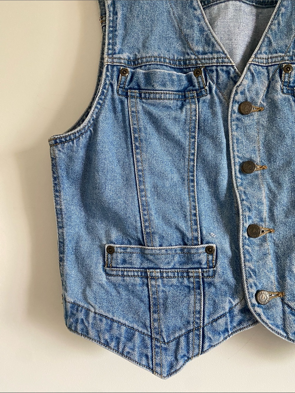 LizWear | Vintage Denim Vest | Cotton | Size M - Picture 6 of 14